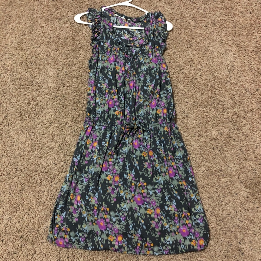 Old Navy Floral Cinched Waist Fully Lined Dress